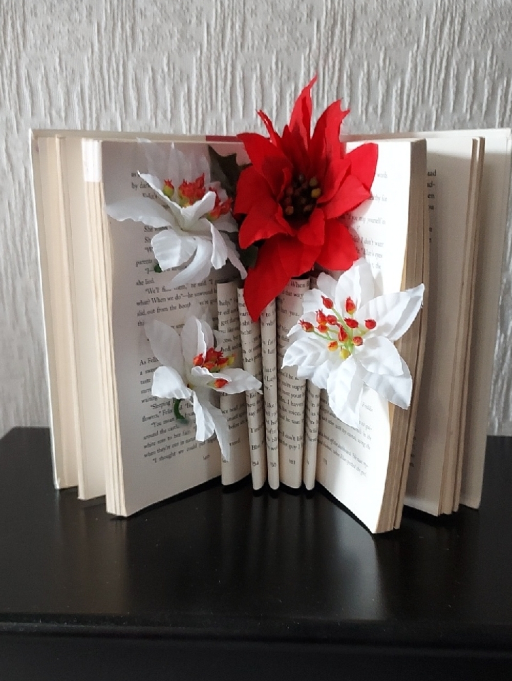 Poinsettia Book Decor